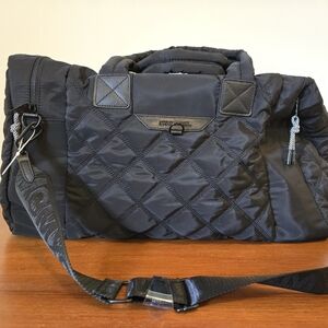 Steve Madden Quilted Nylon Weekender Duffle Bag